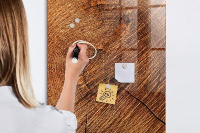 Glass Magnetic Board Warm Tone Wood