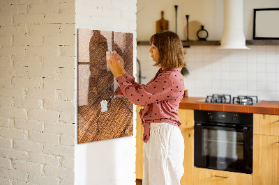 Dry erase magnetic board Warm Tone Wood