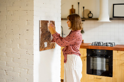 Glass Magnetic Board Warm Tone Wood