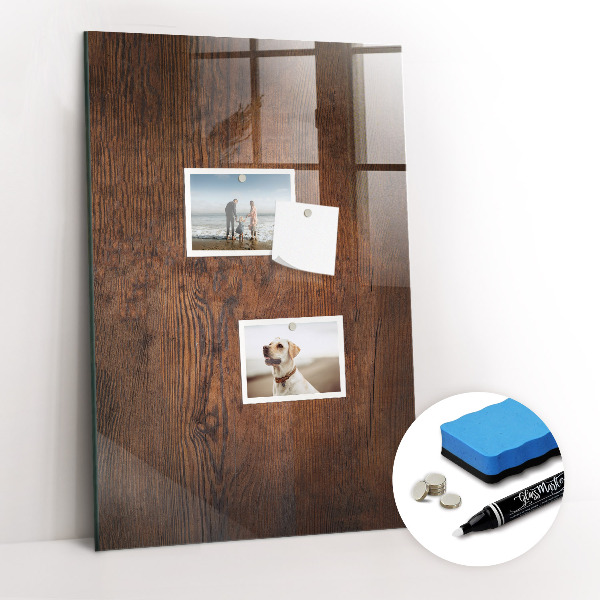 Dry erase magnetic board Dark Wood