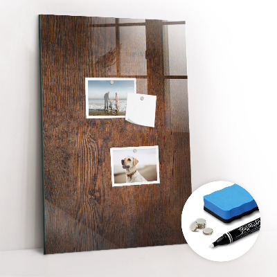 Dry erase magnetic board Dark Wood