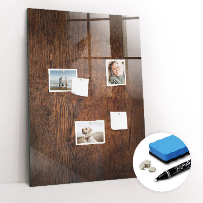Dry erase magnetic board Dark Wood