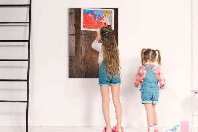 Dry erase magnetic board Dark Wood