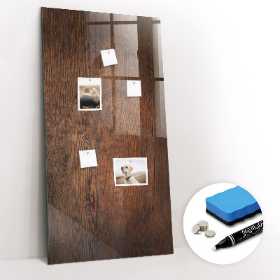 Dry erase magnetic board Dark Wood