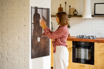Dry erase magnetic board Dark Wood