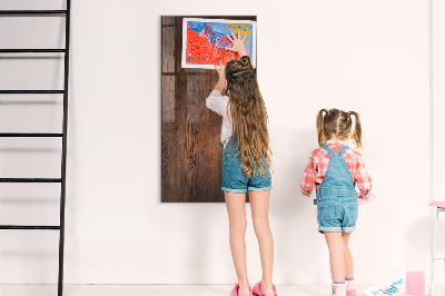 Dry erase magnetic board Dark Wood
