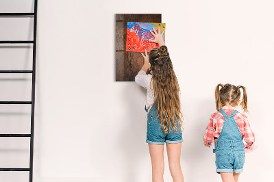 Dry erase magnetic board Dark Wood