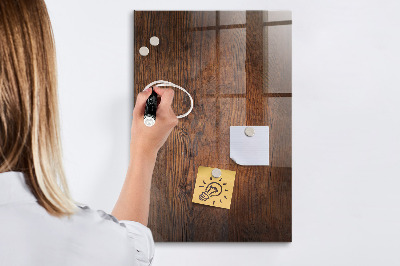 Dry erase magnetic board Dark Wood