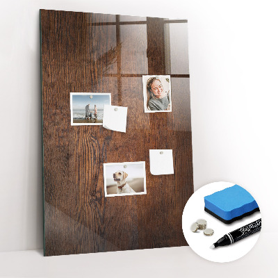 Dry erase magnetic board Dark Wood