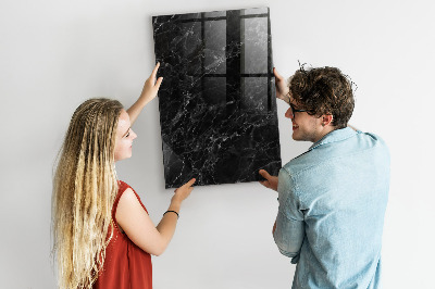 Dry erase magnetic board Dark Marble