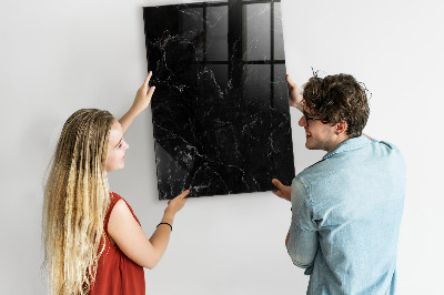 Dry erase magnetic board Dark Marble