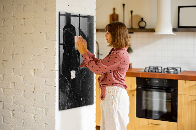 Glass Magnetic Board Dark Marble