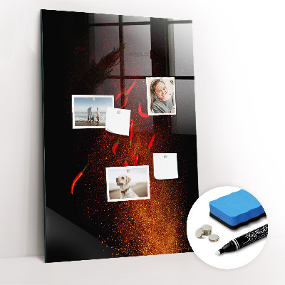 Dry erase magnetic board Hot Peppers
