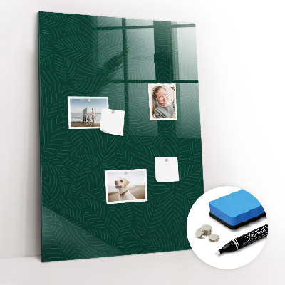 Dry erase magnetic board Leaf Pattern Lines