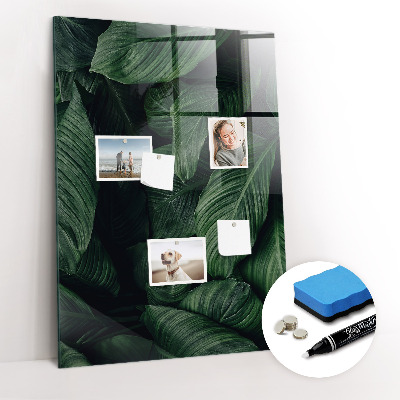 Glass Magnetic Board Jungle Leaves Plants