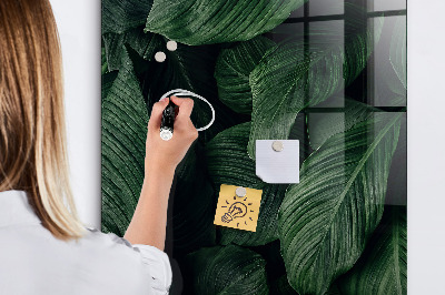 Glass Magnetic Board Jungle Leaves Plants