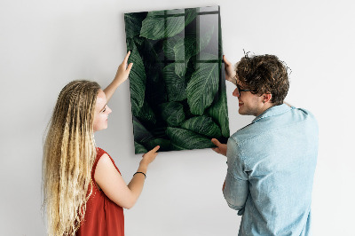 Glass Magnetic Board Jungle Leaves Plants