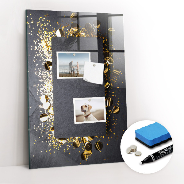 Dry erase board magnetic Golden Confetti