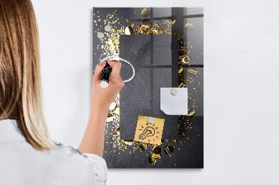 Magnetic Dry Erase Board Golden Confetti