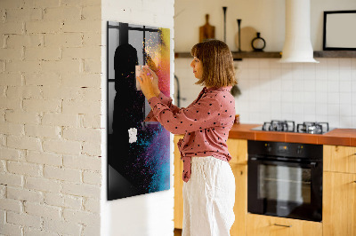 Dry erase magnetic board Colored Powder
