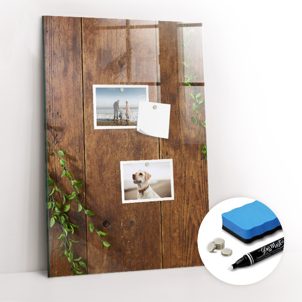 Dry erase board magnetic Rustic Wood
