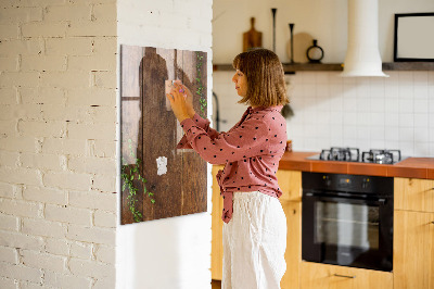 Magnetic Dry Erase Board Rustic Wood