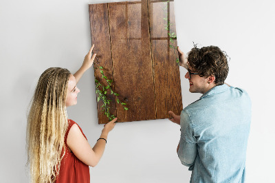Dry erase board magnetic Rustic Wood