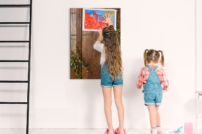 Dry erase board magnetic Rustic Wood