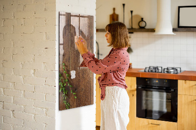 Dry erase board magnetic Rustic Wood