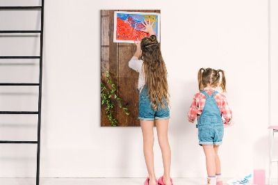 Dry erase board magnetic Rustic Wood
