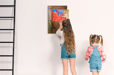 Dry erase board magnetic Rustic Wood