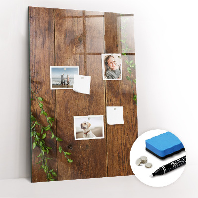 Dry erase board magnetic Rustic Wood