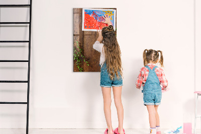 Dry erase board magnetic Rustic Wood