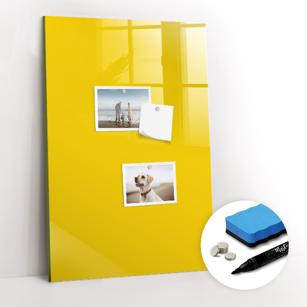 Glass dry erase board magnetic Golden yellow