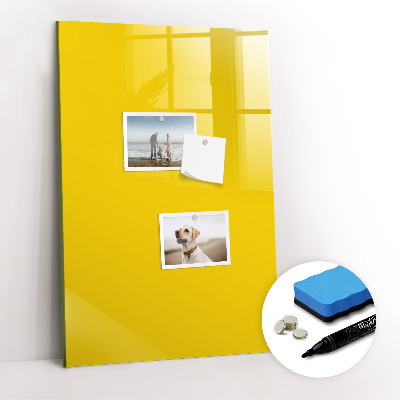 Glass dry erase board magnetic Golden yellow