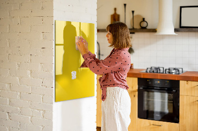 Glass dry erase board magnetic Golden yellow