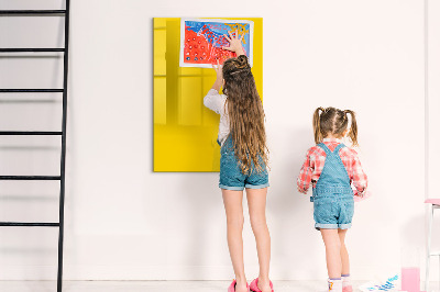 Glass dry erase board magnetic Golden yellow