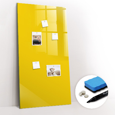 Glass dry erase board magnetic Golden yellow