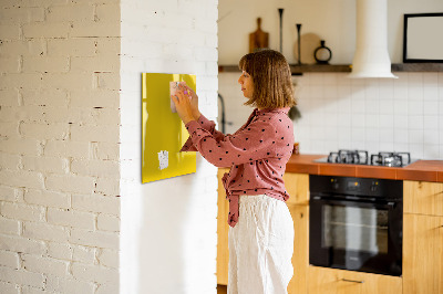 Glass dry erase board magnetic Golden yellow