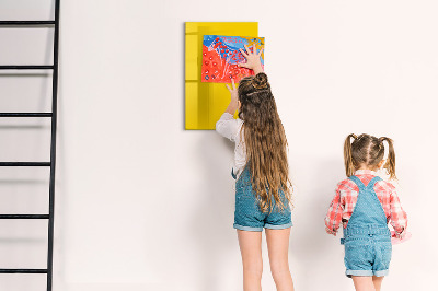Glass dry erase board magnetic Golden yellow