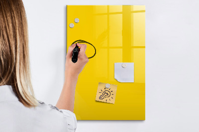 Glass dry erase board magnetic Golden yellow