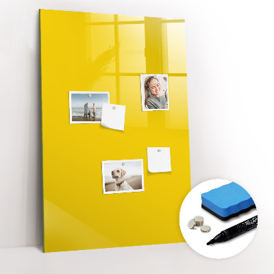 Glass dry erase board magnetic Golden yellow