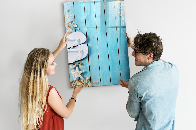Glass dry erase board magnetic Blue beach boards