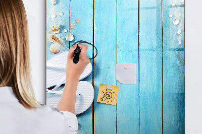 Glass dry erase board magnetic Blue beach boards