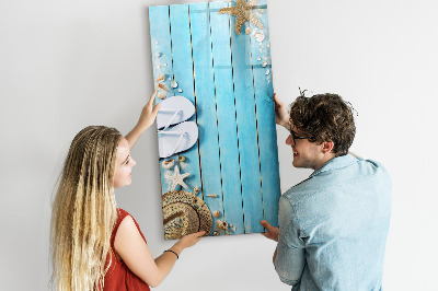 Glass dry erase board magnetic Blue beach boards