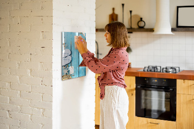 Magnetic board for drawing Blue beach boards