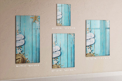 Glass dry erase board magnetic Blue beach boards
