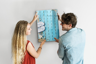Glass dry erase board magnetic Blue beach boards