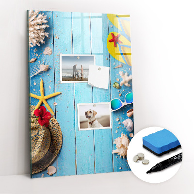 Glass dry erase board magnetic Beach set
