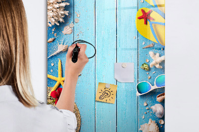 Glass dry erase board magnetic Beach set